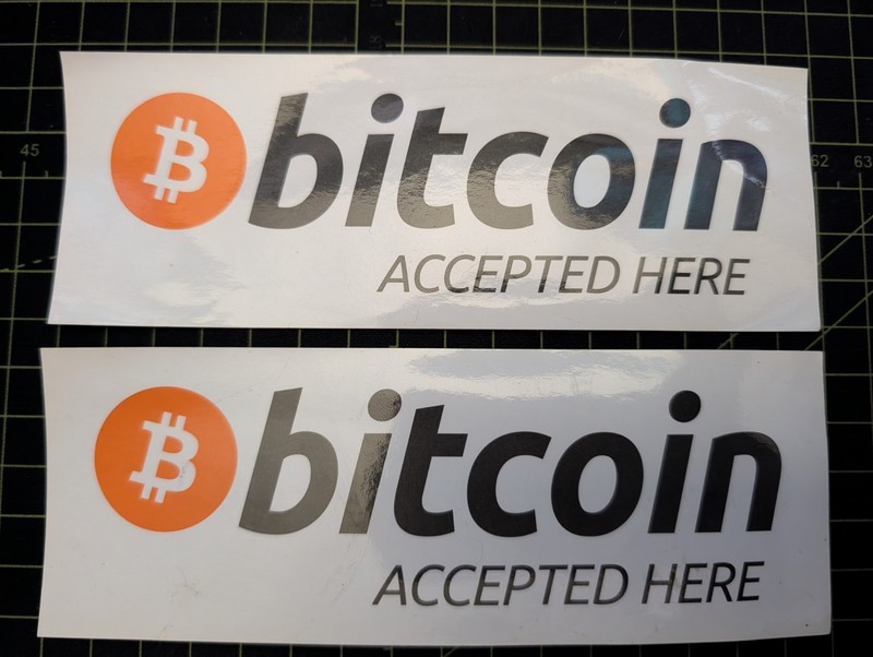 Bitcoin Accepted Here window stickers (2 pcs)
