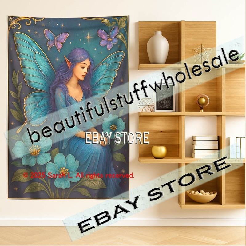 Fairy Enchanted Wall Tapestry Decor fantasy illustration 39X59 in
