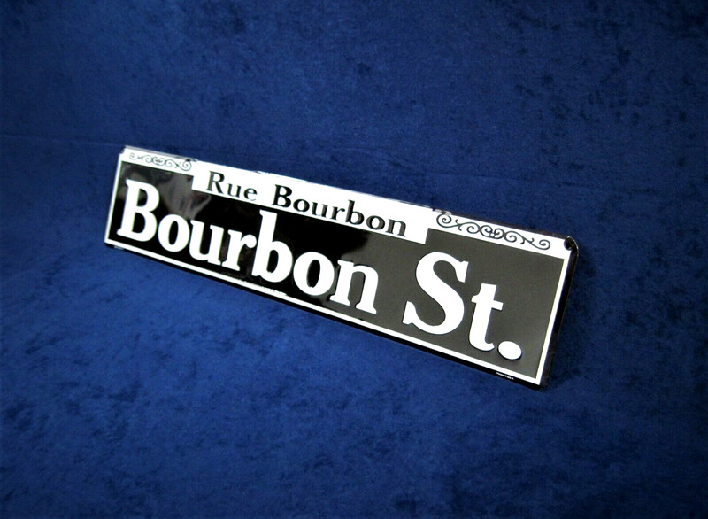 BOURBON STREET -*US MADE*- 24" Embossed Metal - Sign Man Cave Garage Bar Décor gallery