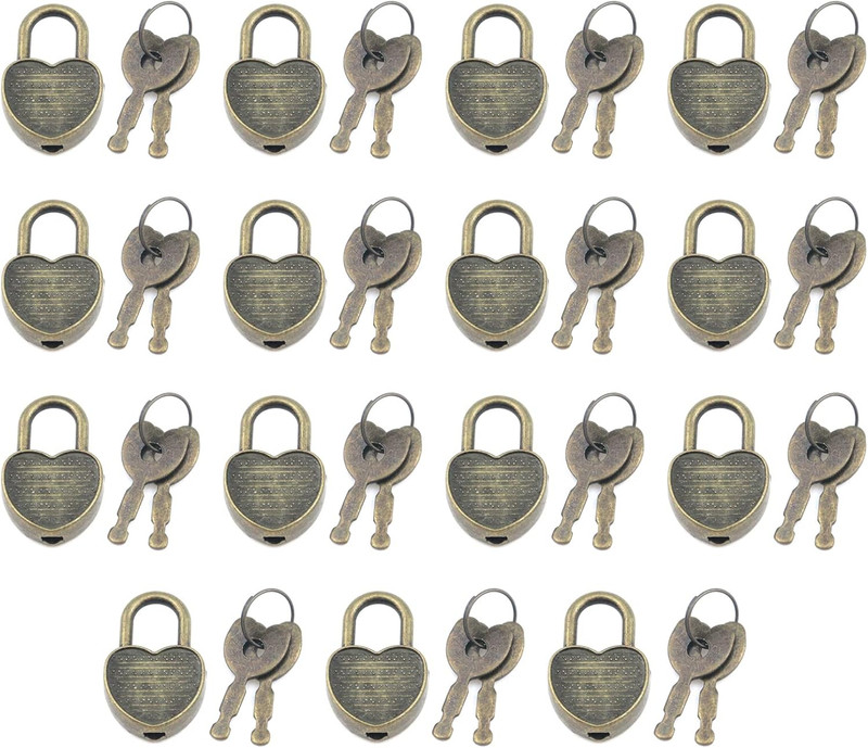 15 Pcs Mini Diary Metal Lock,Mini Padlock with Key for Suitcase Schoolbag Backpa
