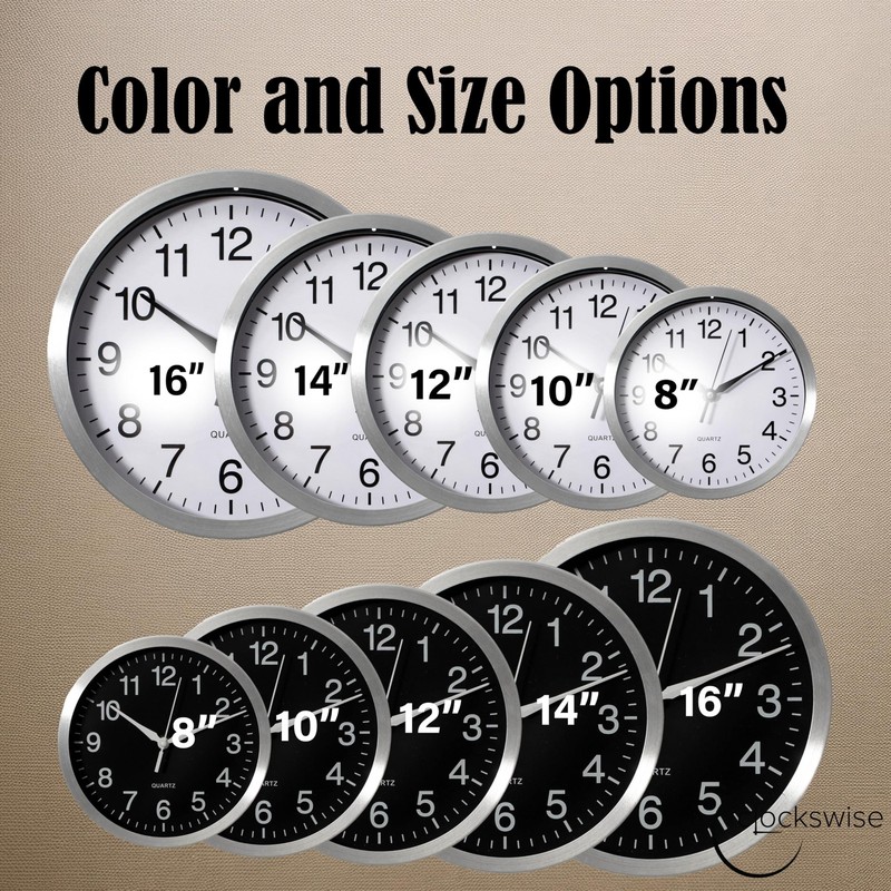 8in Round Quartz Wall Clock NonTicking Battery Operated with Silent Sweep Mov... gallery