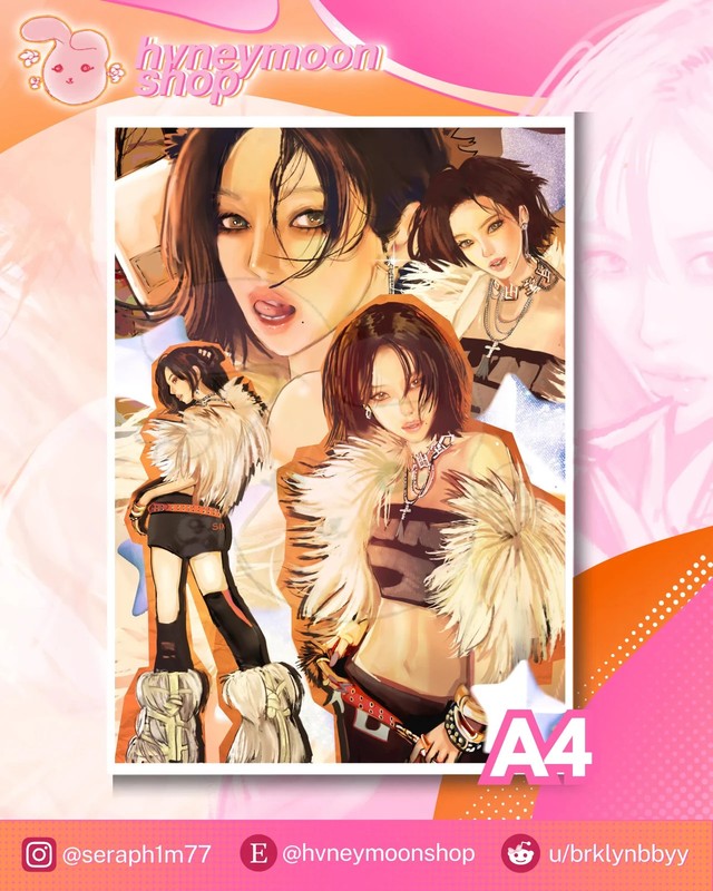 aespa Karina K-Pop Physical Art Print A4 Size 11in x8in Idol Aesthetic Fan Art
