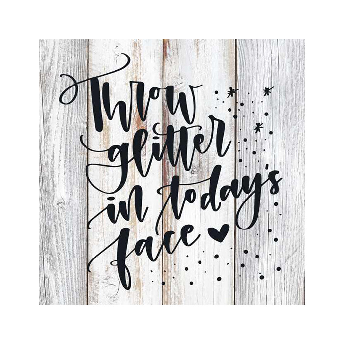 Throw glitter in today’s face Rustic Farmhouse Style White Wood B3-12120001028