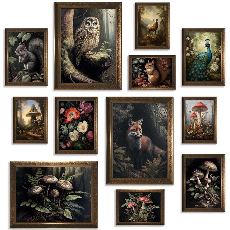 Dark Cottagecore Room Decor Aesthetic-Cottagecore Wall Decor Living Room,Dark