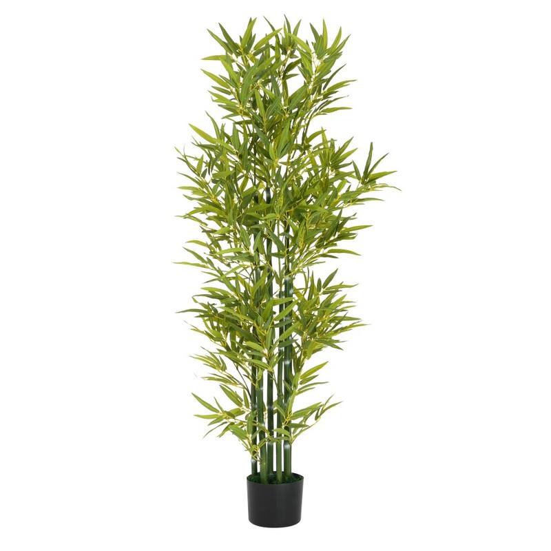 5' Artificial Bamboo with Black Plastic Pot, Set of 2 gallery