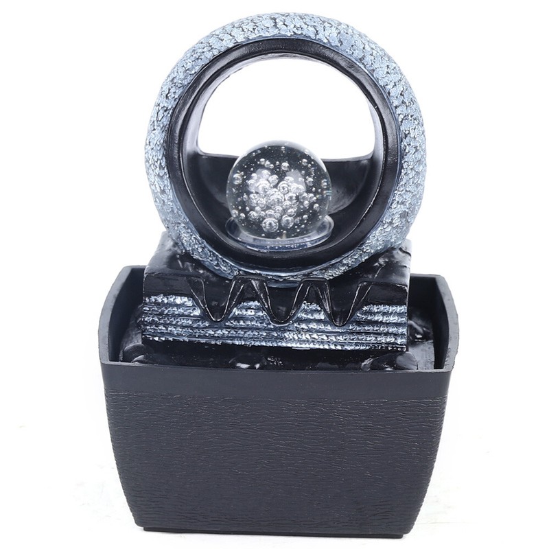 Mini Water Fountain Waterfall Desktop Table Decor LED Light Home Ornament gallery