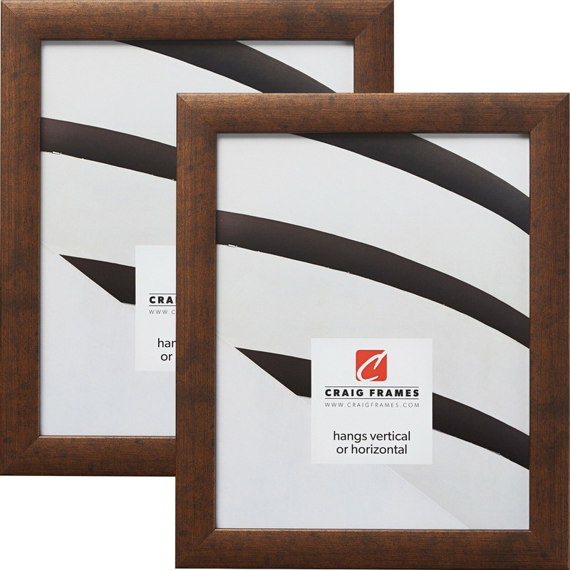 Craig Frames 1″ Contemporary Rustic Copper Picture Frame, Set of Two