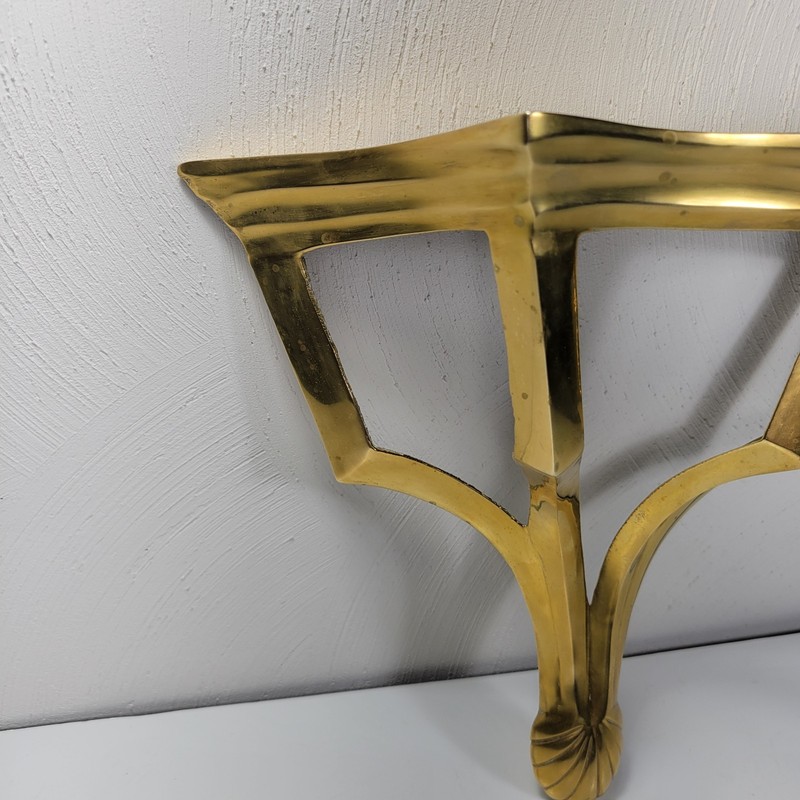 VTG Solid Brass Shelf Ornate MCM Hollwood Regency French Classic Old Money gallery