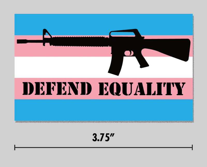 Defend Equality Sticker Transgender Pride Flag 2nd Amendment 3.75″ Vinyl Decal