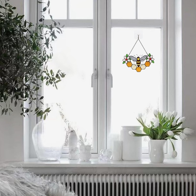 Handcrafted Bee and Flower Suncatcher for All Occasions and Celebrations gallery
