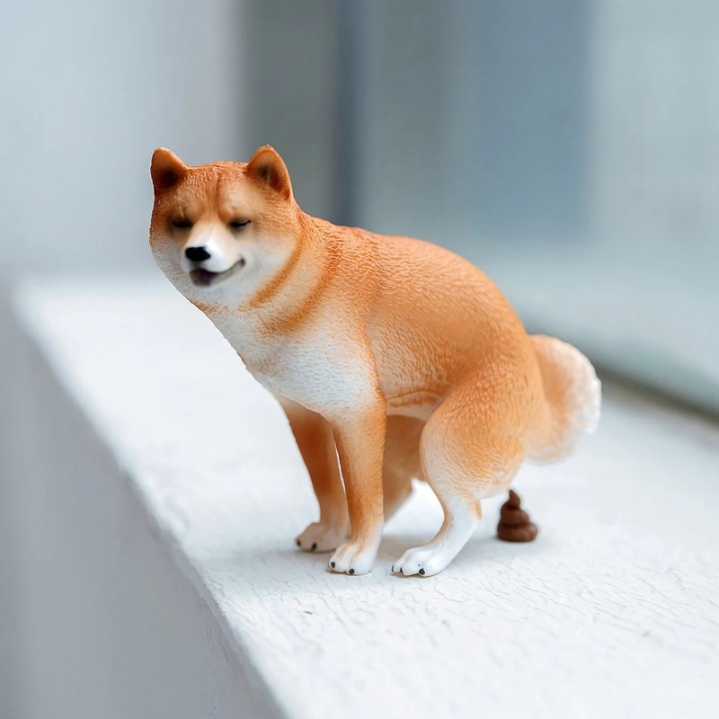 1/6 Scale Funny Shiba Inu Figurine Set Mini Dog Statue Desk Decor Gift