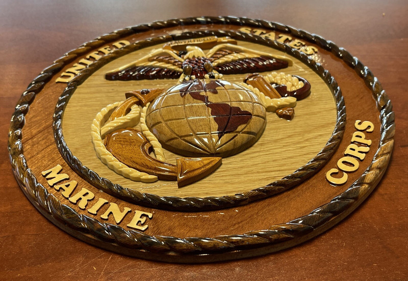 USMC 12”x12” Wood Sign United States Marine Corps Wall Decor New in Box gallery