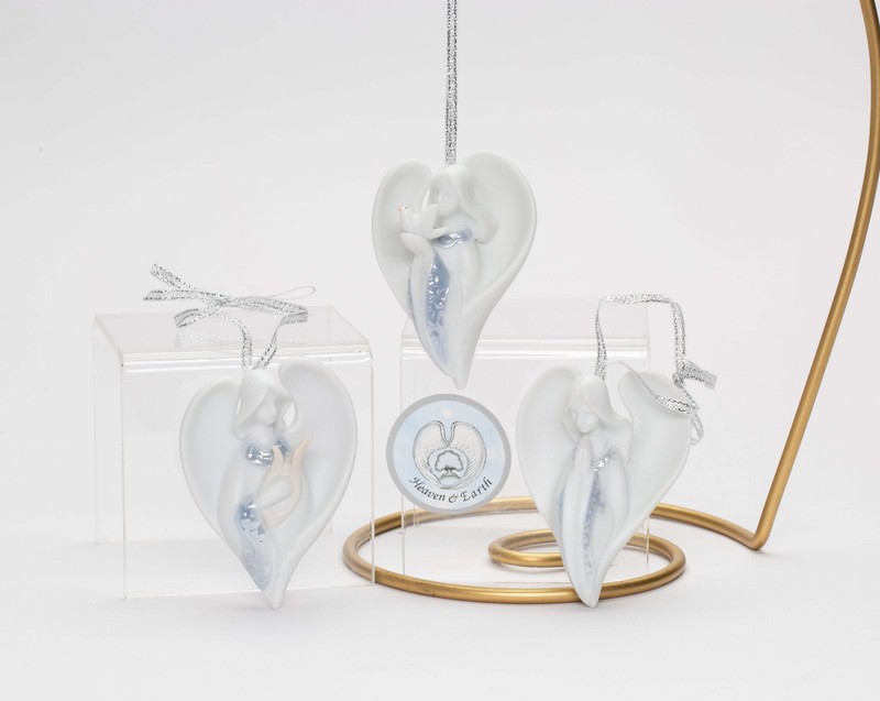 Ceramic Angel Christmas Tree Ornaments-Set of 3, Home Décor, Gift for Her, Gift gallery