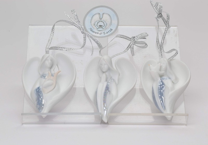 Ceramic Angel Christmas Tree Ornaments-Set of 3, Home Décor, Gift for Her, Gift gallery