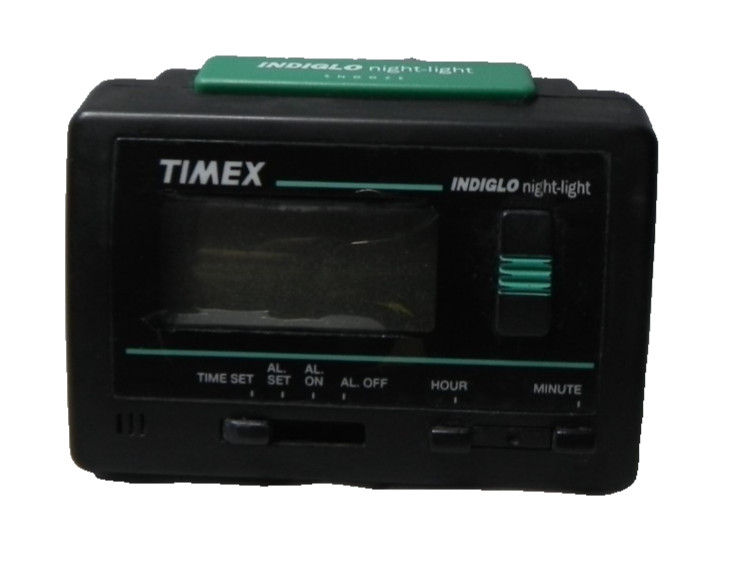 Vtg Timex Indiglo Blue Night Light Digital Alarm Clock tested Works small crack