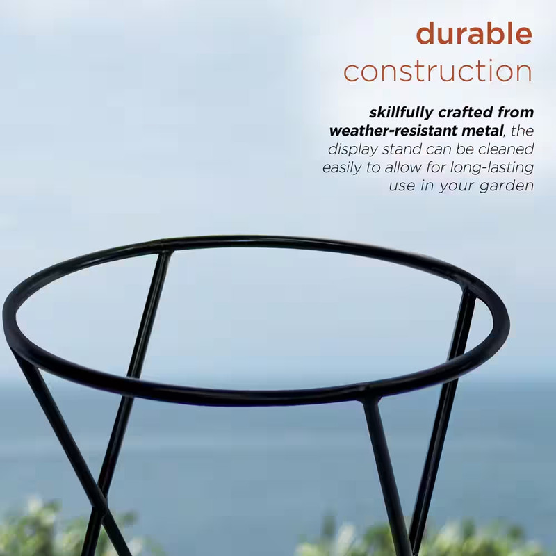 11 In. Tall Indoor/Outdoor Metal Gazing Globe Display Stand gallery