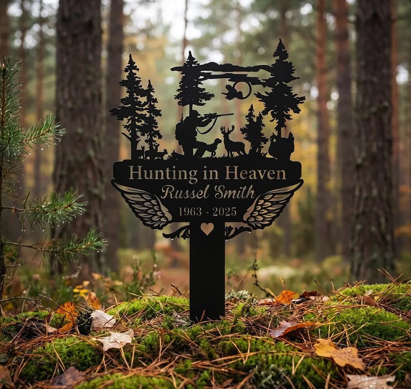 Hunting Memorial Metal Stake Personalized Grave Marker Gift gallery