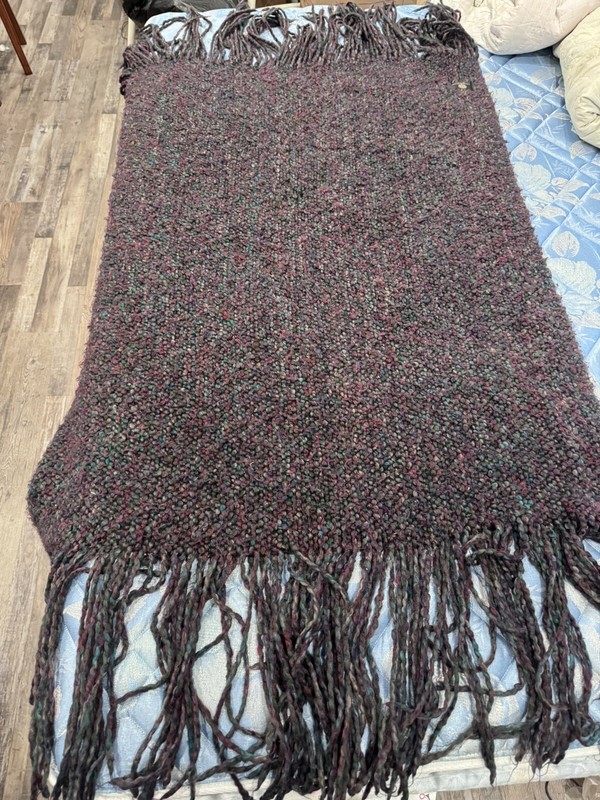 Kennebunk Weavers Throw Blanket Knit Purple Cranberry Made in USA 54” X 44” BH