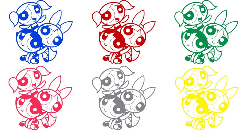 Vinyl Decal Truck Car Sticker Laptop - Cartoon Powerpuff Girls Group gallery