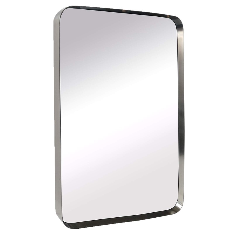 TEHOME 20×30 Brushed Bathroom Mirror Rectangle Brushed Silver Vanity Mirror