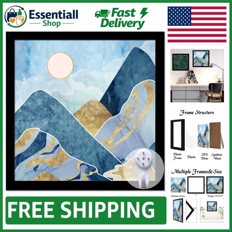 Modern 8×8 Square Photo Frame – Lightweight, High Transparency for Wall Display