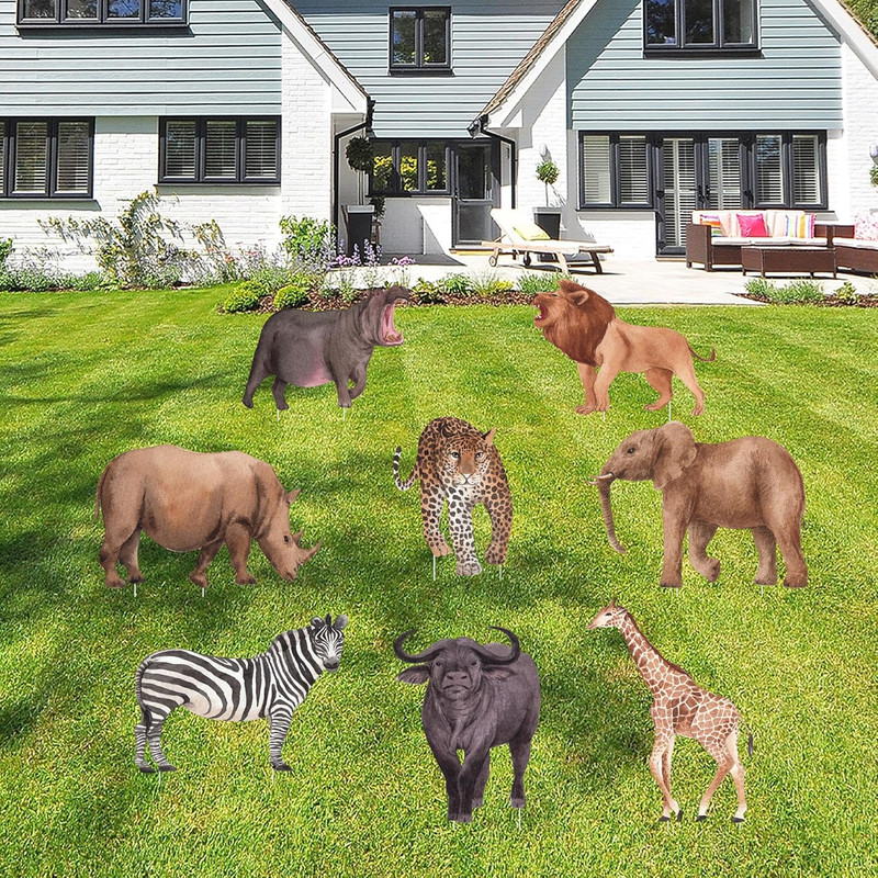 Wild Animals Decorations Outdoor Safari Decorations for Lawn Jungle Theme Yard S
