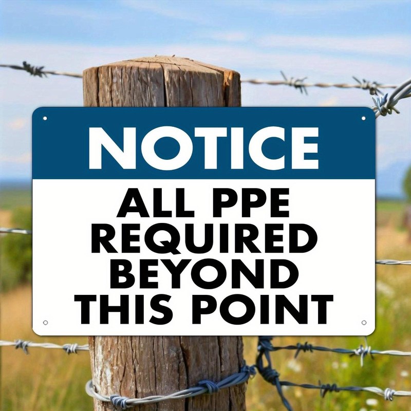 PPE Required Sign Aluminum Sign 8×12 Funny Industrial Safety Decor Metal