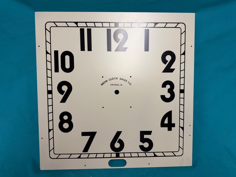VINTAGE NEON CLOCK SALES CO. White Metal face – NEW