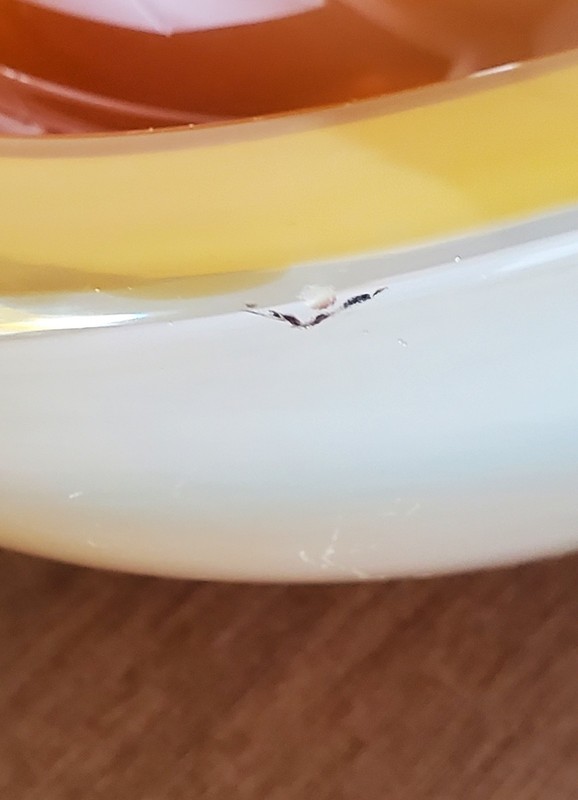 ARCHIMEDE SEGUSO VTG Murano Art Glass Bowl Trinket Dish White Amber Blue Purple gallery
