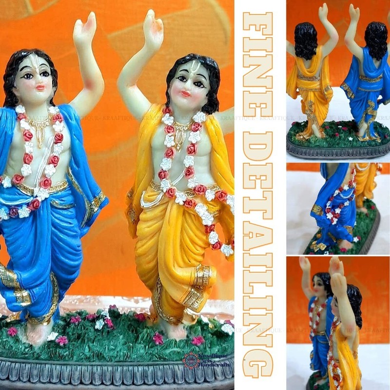 Handcrafted Marble Dancing Gaur Nitai Figurine Idol Statue gallery
