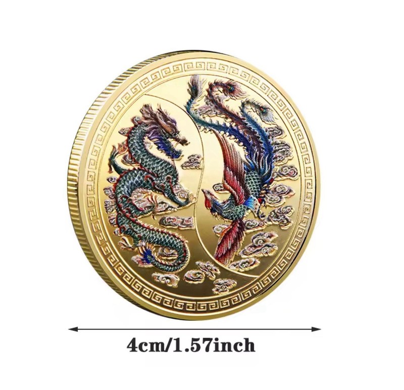 Souvenir Coin China Dragon and Phoenix Auspicious Commemorative Coin Collection gallery