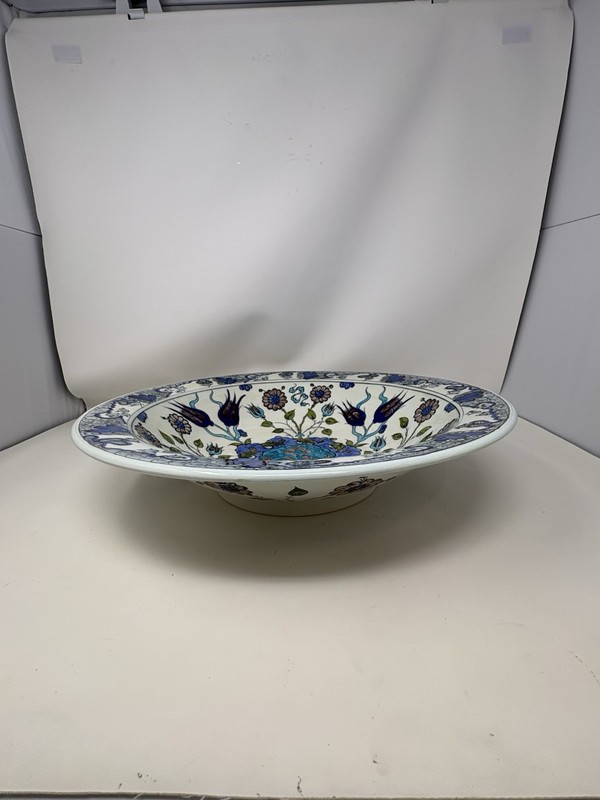 Iznik Design 2010 Signed Ottoman Style Turkish Ceramic Wall Hanging Bowl Inv#23 gallery