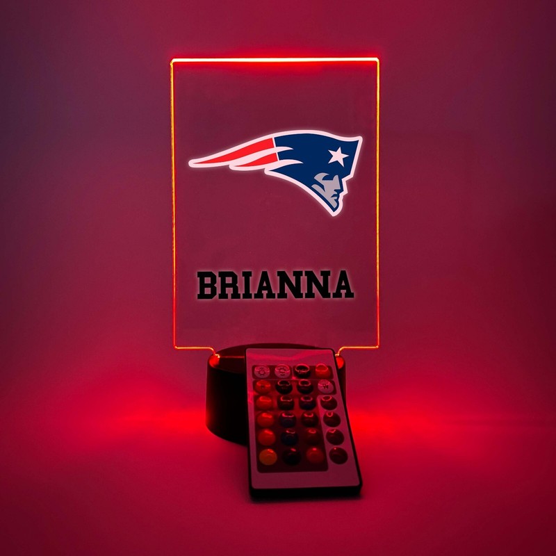 New England Patriots Football Fan Player Sports Night Light Up Lamp 16 Color LED