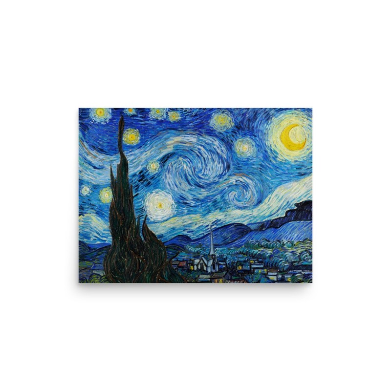 The Starry Night | Vincent van Gogh Famous Wall Art Print