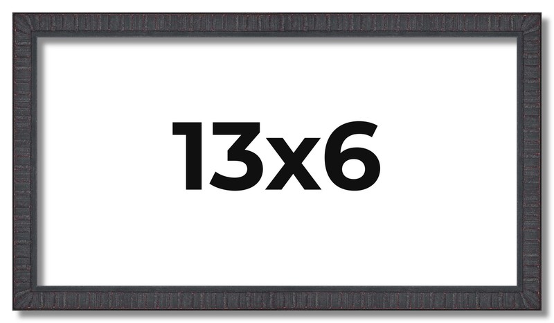 13×6 Rustic Brown Real Wood Picture Frame Width 0.75 inches | Interior Frame Dep