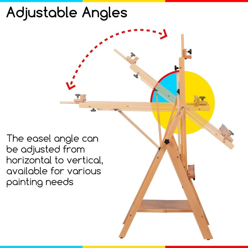MEN Lar Studio Artist Easel, Adjustable Studio Painting Easel, Solid gallery