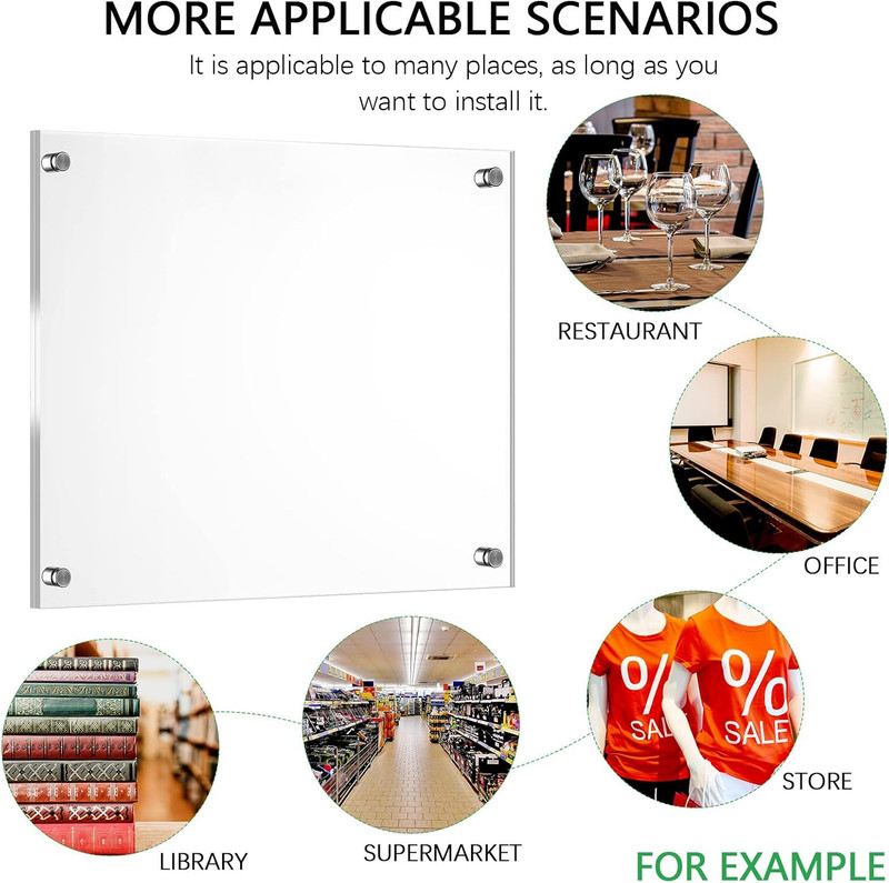 8 Pack Acrylic Floating Picture Frames for 8x10 Photos - Wall Mount Display gallery