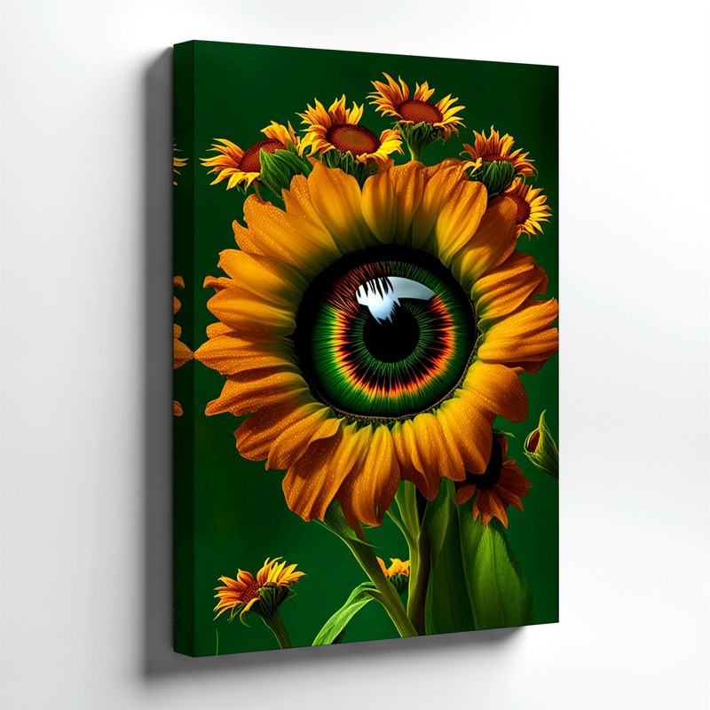 Wall Art Surreal Sunflower Eye Poster Floral Botanical Fantasy Print Home Decor