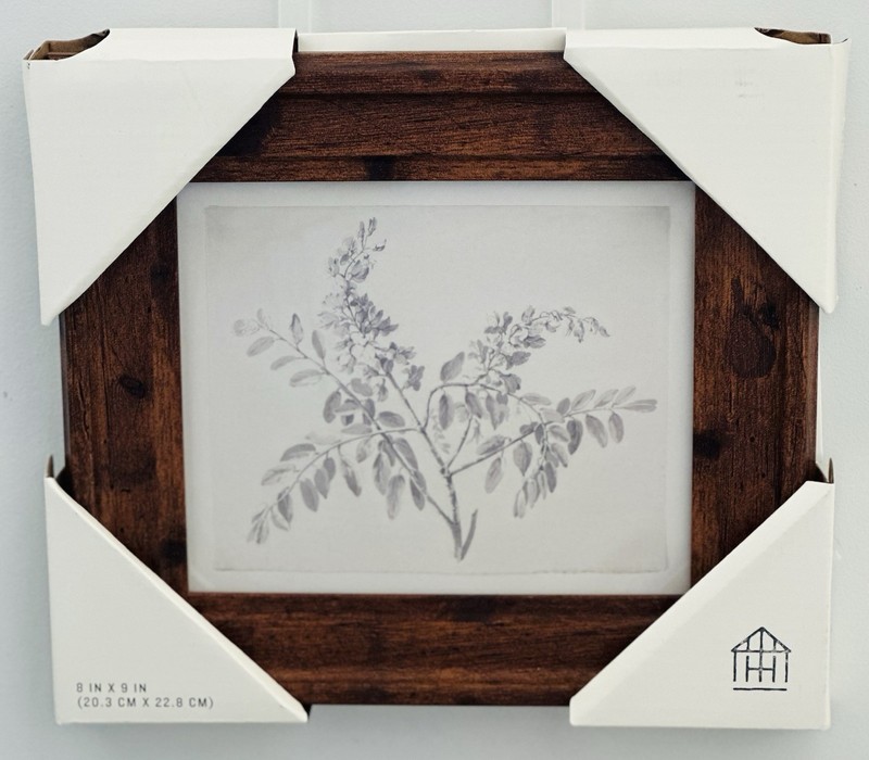 Hearth Hand 8″ x 9″ SKETCHED BRANCHES WALL ART Brown Wood Frame MAGNOLIA Target