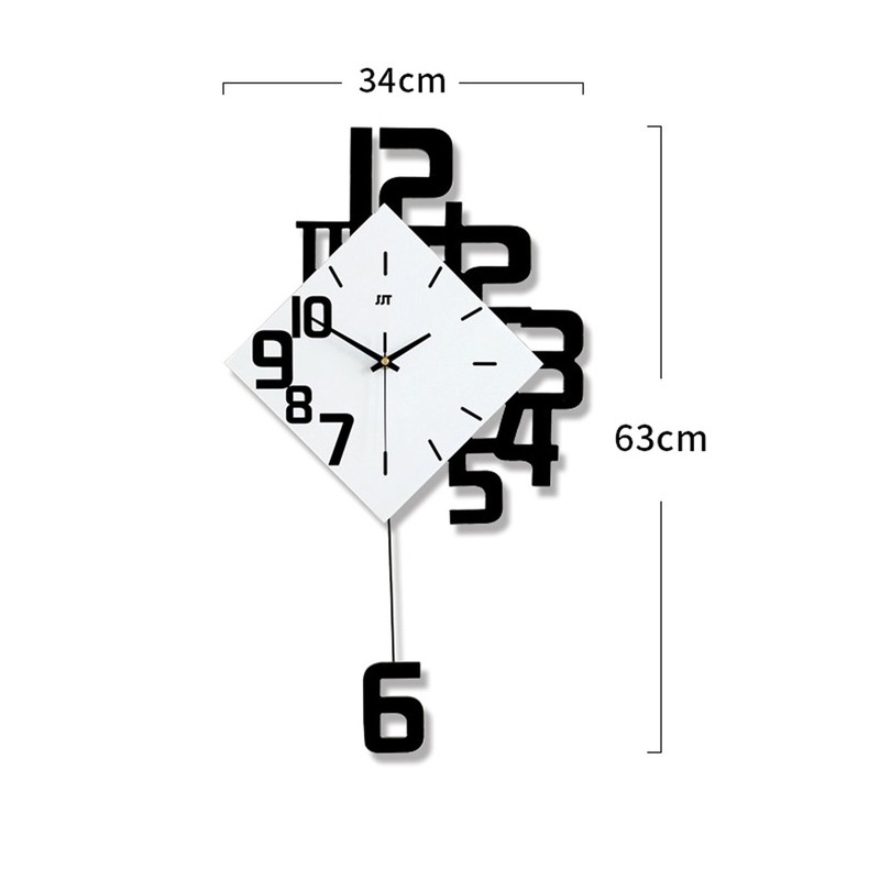 Swing Wall Watch Clock Quartz Silent Pendulum Hanging Clock Art Decorate Home gallery