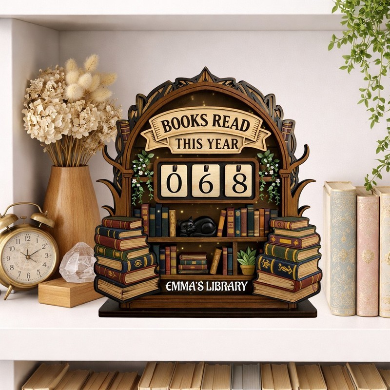 Personalized Reading Tracker Wooden Book Tracker Books Read Counter Custom gallery