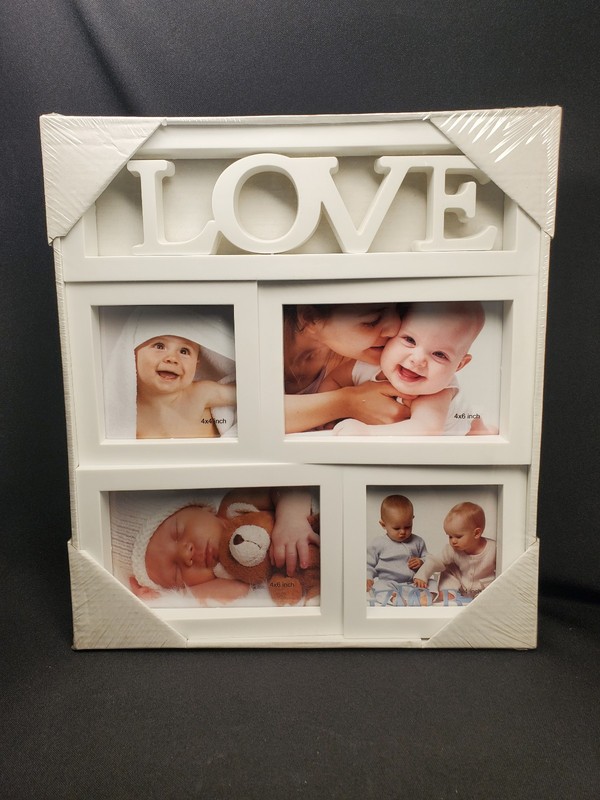 Love 4 Section Collage Photo Frame Love Photo Frame 4 In 1 Wht Frame 2-4×4 2-4×6