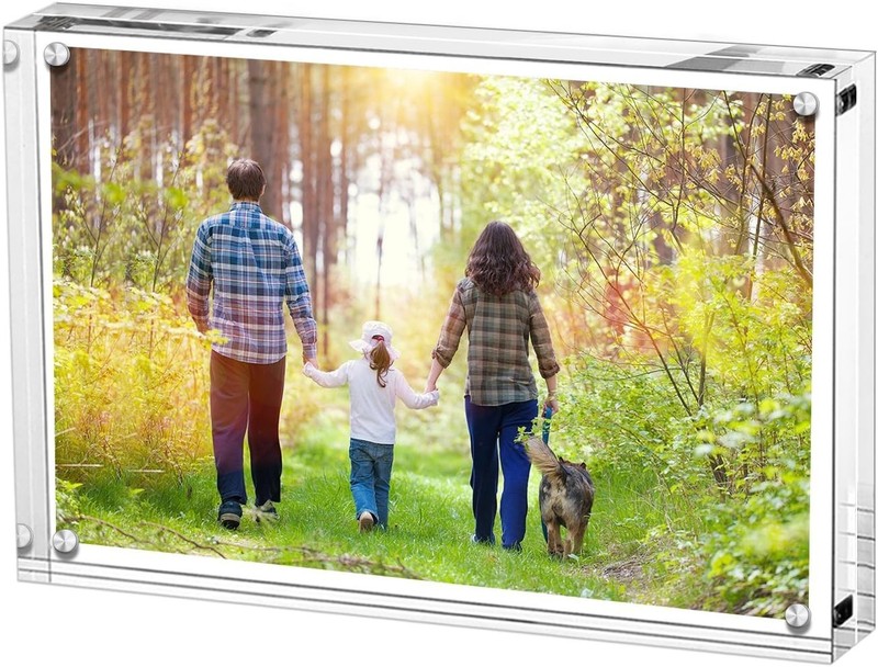 5X7 Inches Acrylic Picture Frame, Double Sided Clear Frameless Photo Frames with