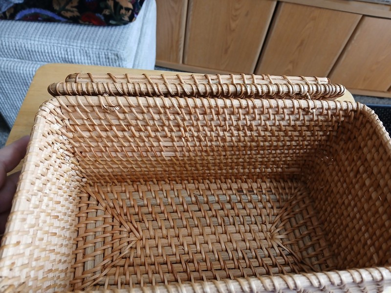 RATTAN 10" LONG BY 5.5" DEEP BY 5.5" TALL RECTANGULAR STORAGE BOX gallery
