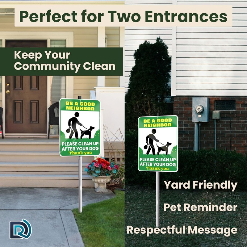 Be a Good Neighbor Clean up after Your Dog Signs, 10 X 13 Inch Reflective Alumin gallery