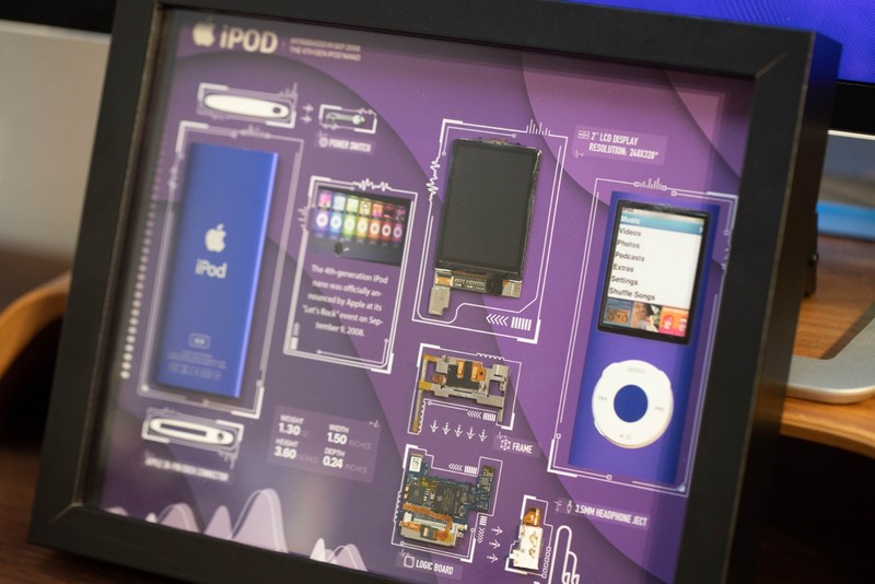 Framed iPod Nano 4th Gen Teardown Art, Retro Tech Decor, Gift for Him gallery