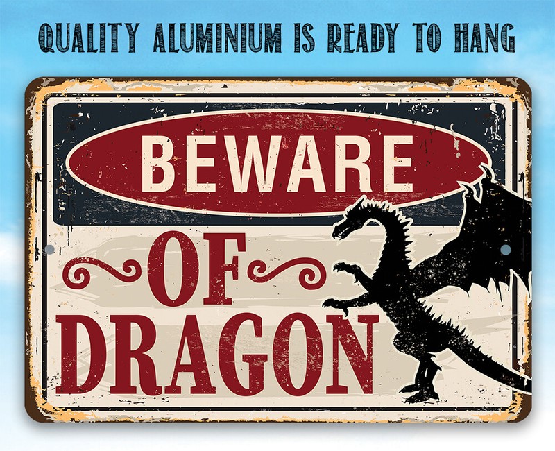 Metal Sign - Beware Of Dragon - Indoor/Outdoor - For Exotic Animal Lovers gallery