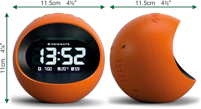 ® Centre of the Earth Alarm Clock | round Retro Digital LCD Clock | Orange | Ide gallery