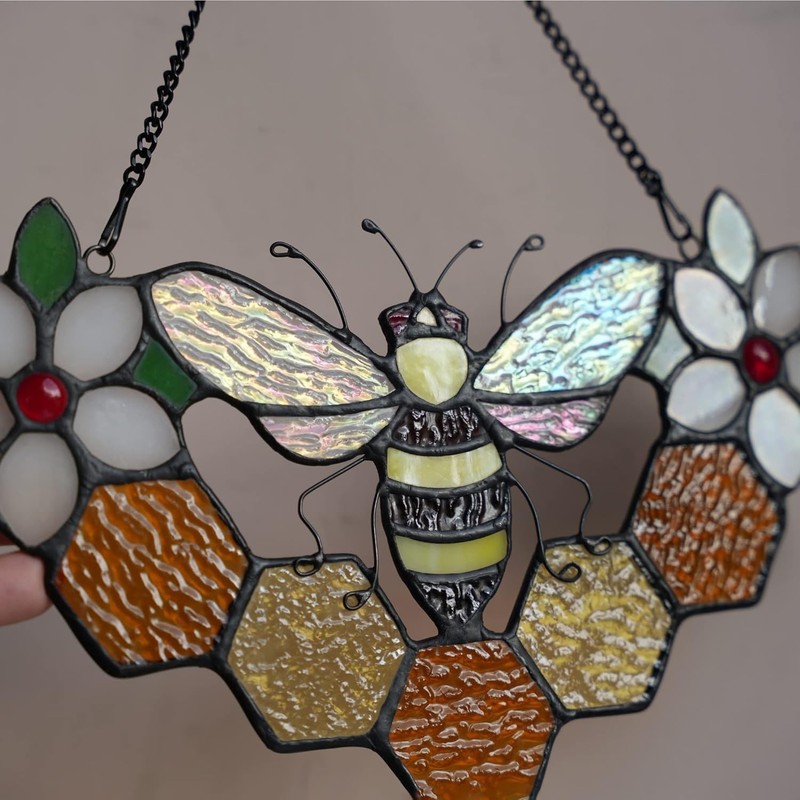 Handcrafted Bee and Flower Suncatcher for All Occasions and Celebrations gallery