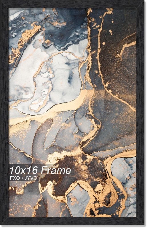 Engineered Wood 10×16 Picture Frame, Black Frame for 10 x 16 Inch Picture Pos…